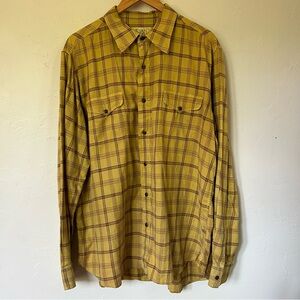 Ryan Michael Mens Size XL Yellow Plaid Western Pearl Snap Shirt Long Sleeve